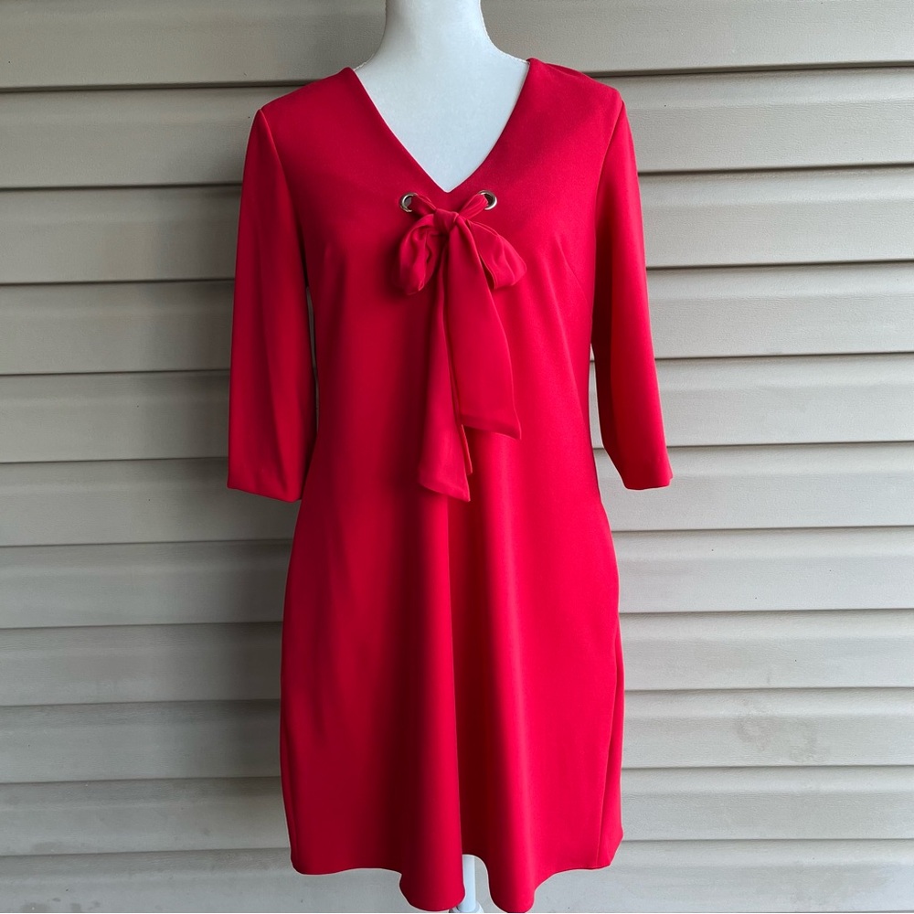 •Donna Morgan• A-Line Dress with Bow Detail - Size 8 - Picture 1 of 9